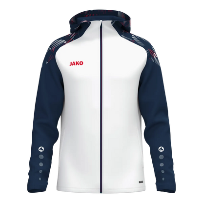 JAKO Kapuzenjacke Sonic Kinder weiß/marine/rot Front 