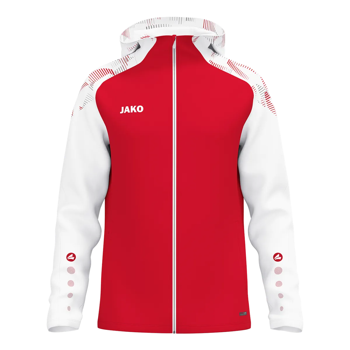JAKO Kapuzenjacke Sonic Unisex rot/weiß Front 
