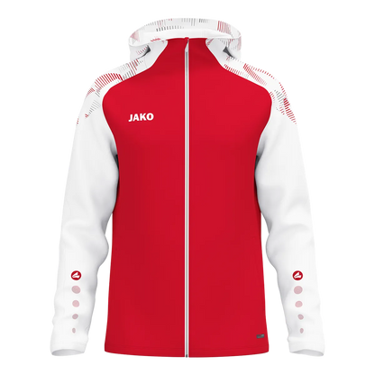 JAKO Kapuzenjacke Sonic Unisex rot/weiß Front 