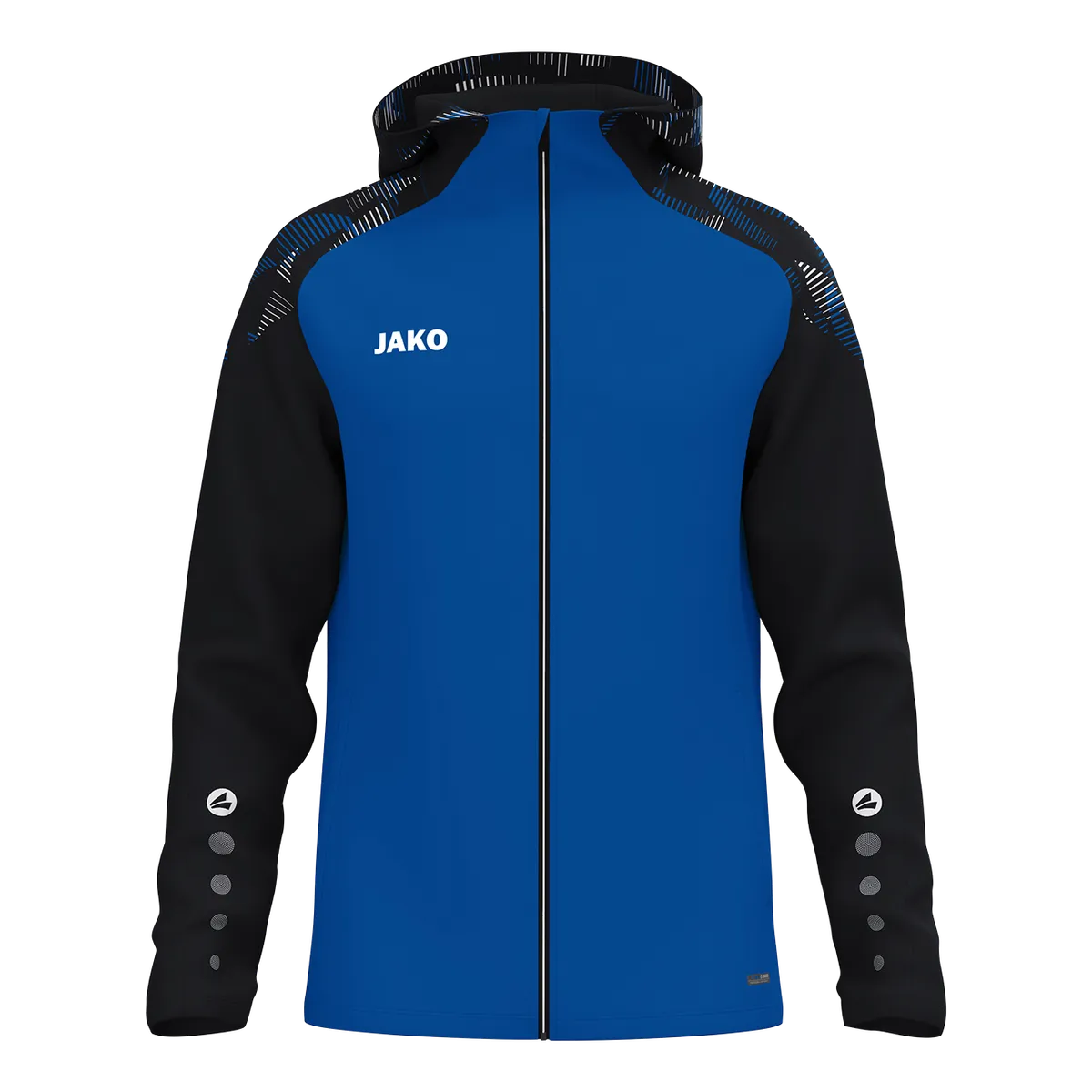 JAKO Kapuzenjacke Sonic Unisex royal/schwarz Front #farbe_royal-schwarz