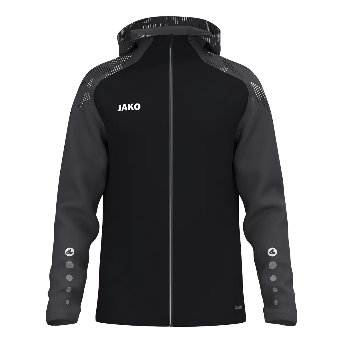 JAKO Kapuzenjacke Sonic Unisex schwarz/anthrazit Front 