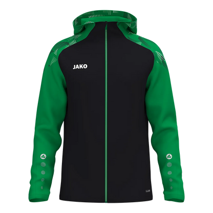 JAKO Kapuzenjacke Sonic Unisex schwarz/grün Front 