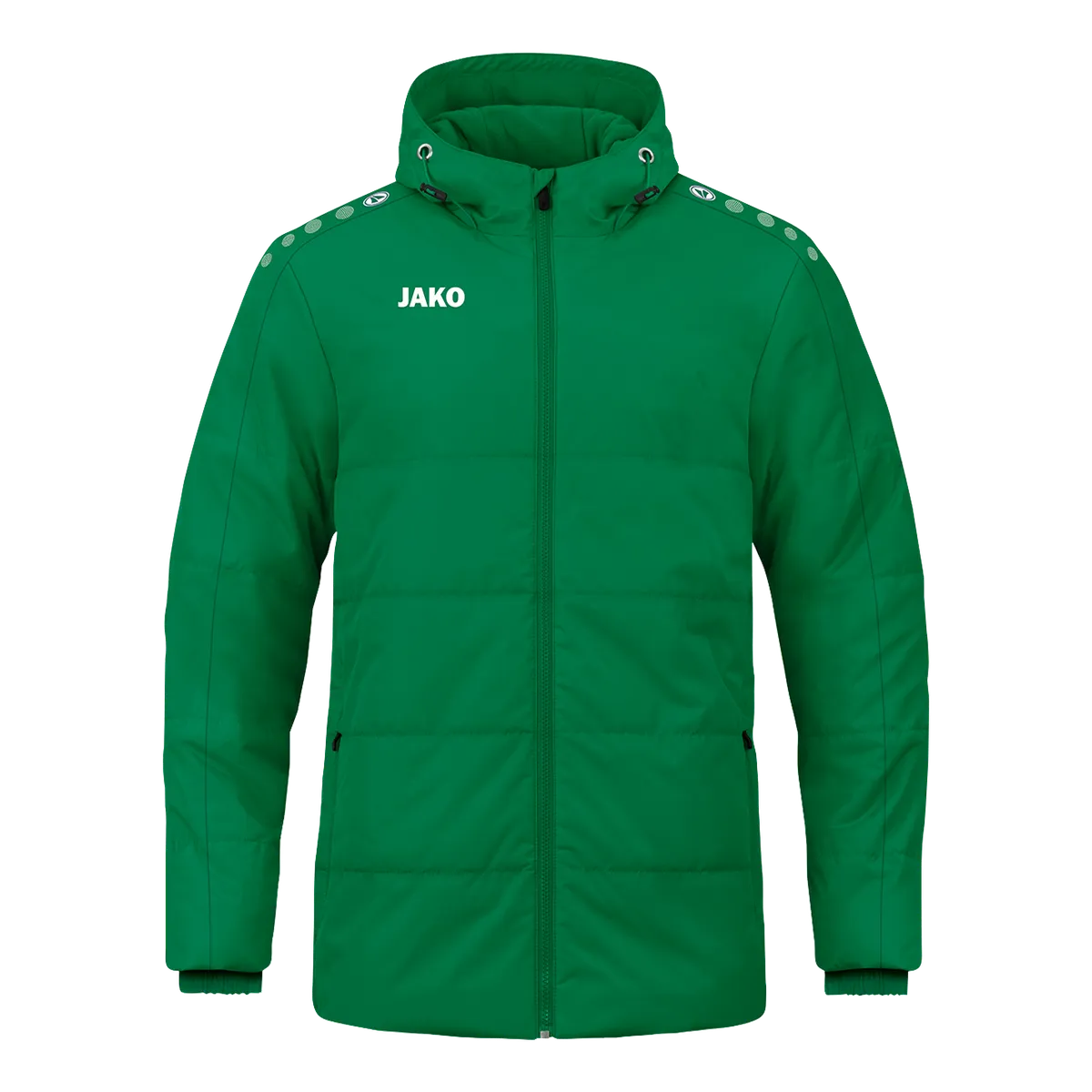JAKO Winterjacke Coachjacke One mit Kapuze Kinder sportgrün Front 