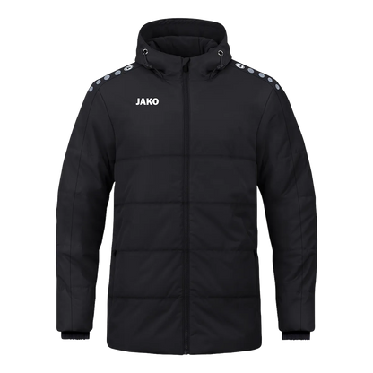 JAKO Winterjacke Coachjacke One mit Kapuze Kinder schwarz Front 