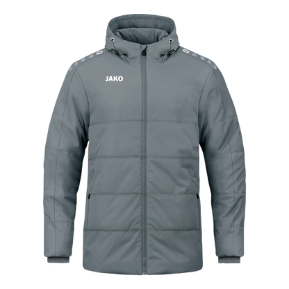 JAKO Winterjacke Coachjacke One mit Kapuze Kinder grau Front 