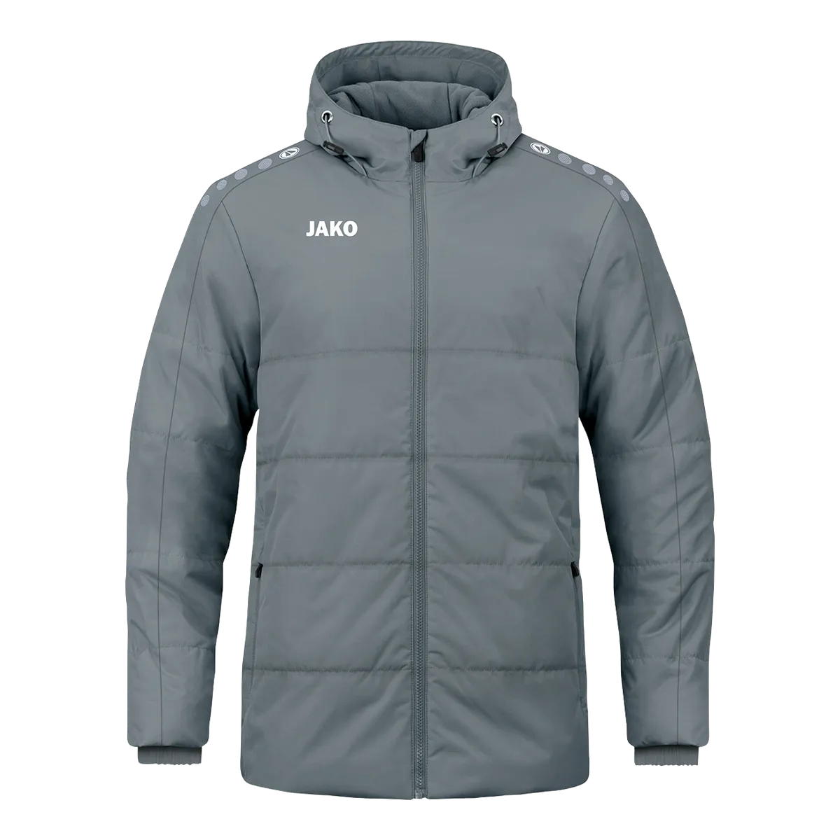JAKO Winterjacke Coachjacke One mit Kapuze Unisex grau Front 
