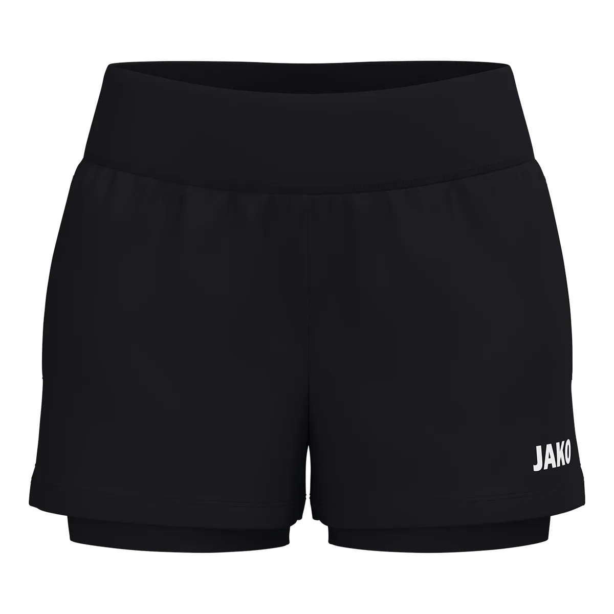JAKO Short 2-in-1 One Damen schwarz Front #farbe_schwarz
