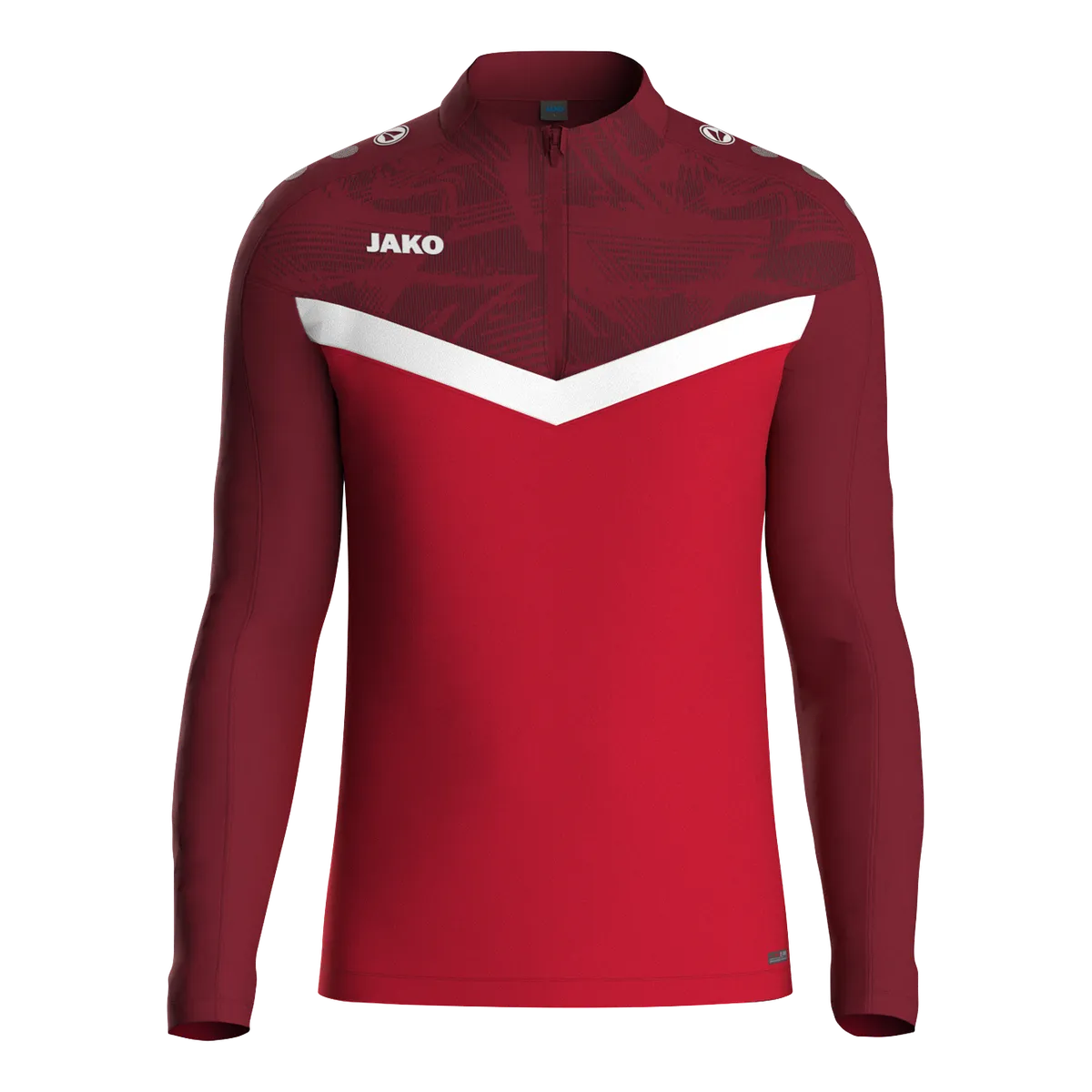JAKO Aufwärmshirt Iconic Langarm Kinder rot/weinrot Front 