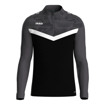 JAKO Aufwärmshirt Iconic Langarm Unisex schwarz/anthrazit Front 