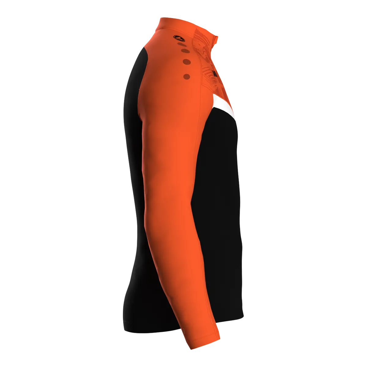 JAKO Aufwärmshirt Iconic Langarm Unisex schwarz/neonorange Seite 