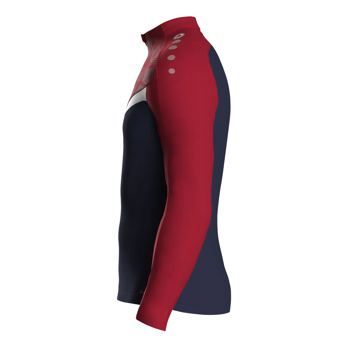 JAKO Aufwärmshirt Iconic Langarm Kinder marine/chili rot Seite 