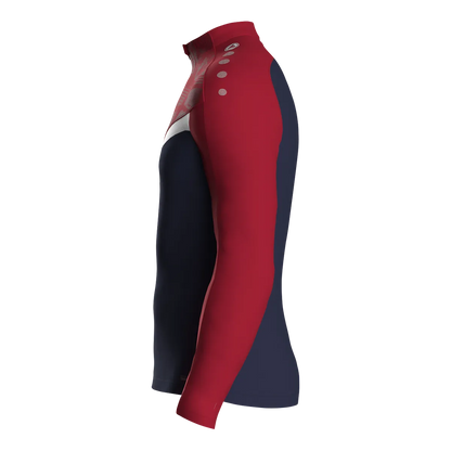 JAKO Aufwärmshirt Iconic Langarm Kinder marine/chili rot Seite 