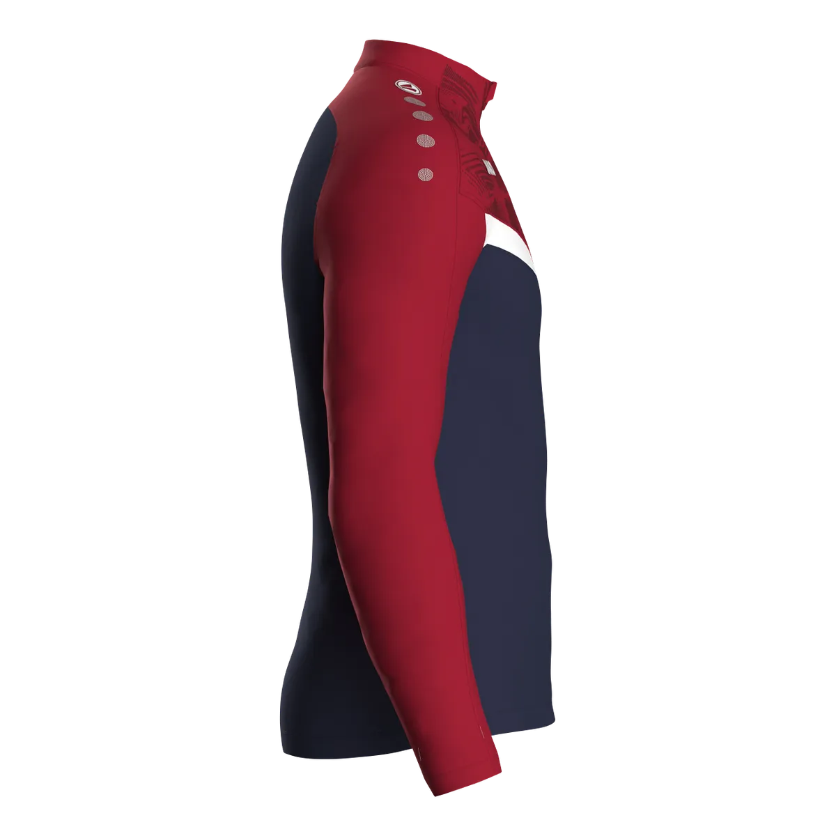 JAKO Aufwärmshirt Iconic Langarm Unisex marine/chili rot Seite 