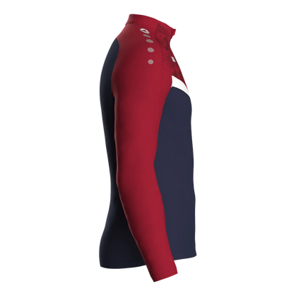 JAKO Aufwärmshirt Iconic Langarm Kinder marine/chili rot Seite 
