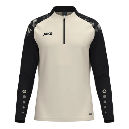 JAKO Aufwärmshirt Sonic Langarm Unisex off white/schwarz Front 