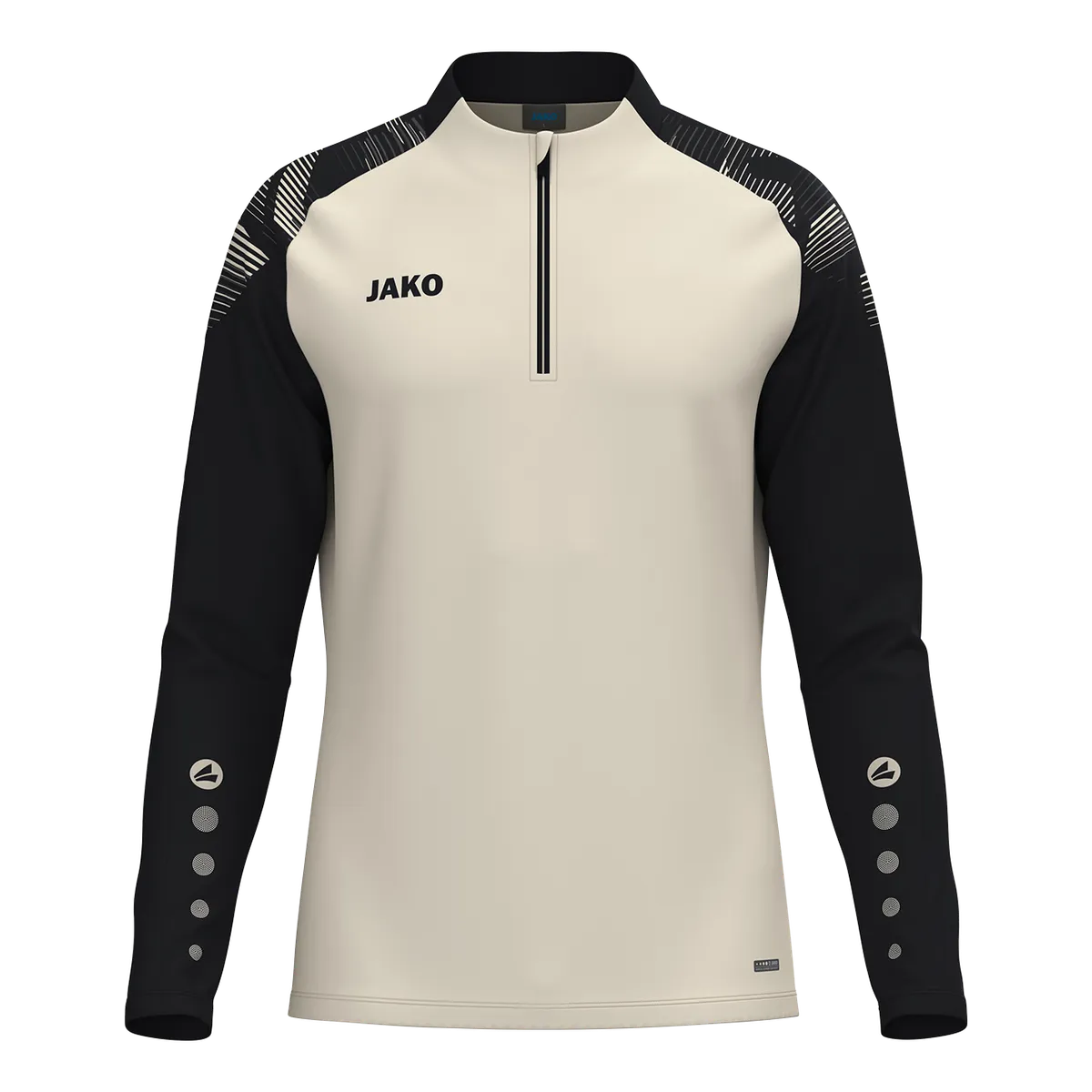 JAKO Aufwärmshirt Sonic Langarm Kinder off white/schwarz Front 