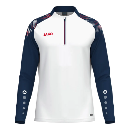 JAKO Aufwärmshirt Sonic Langarm Unisex weiß/marine/rot Front 