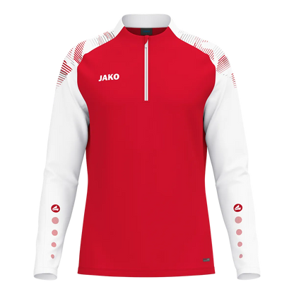 JAKO Aufwärmshirt Sonic Langarm Kinder rot/weiß Front 