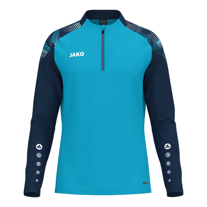JAKO Aufwärmshirt Sonic Langarm Kinder aqua/marine Front 