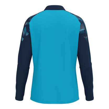 JAKO Aufwärmshirt Sonic Langarm Kinder aqua/marine Rücken 