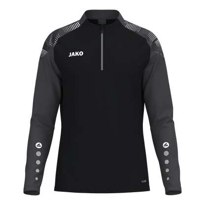 JAKO Aufwärmshirt Sonic Langarm Kinder schwarz/anthrazit Front 