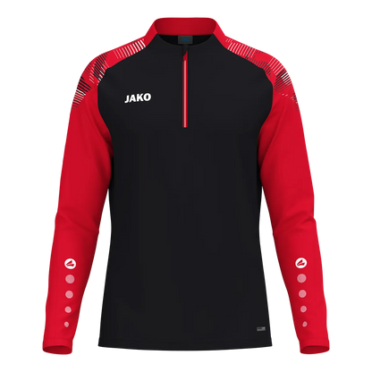 JAKO Aufwärmshirt Sonic Langarm Unisex schwarz/rot Front 