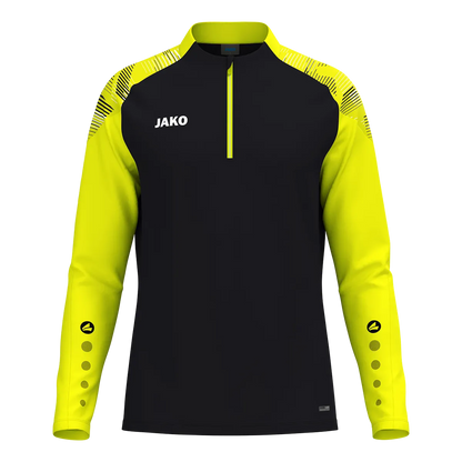 JAKO Aufwärmshirt Sonic Langarm Unisex schwarz/neongelb Front 