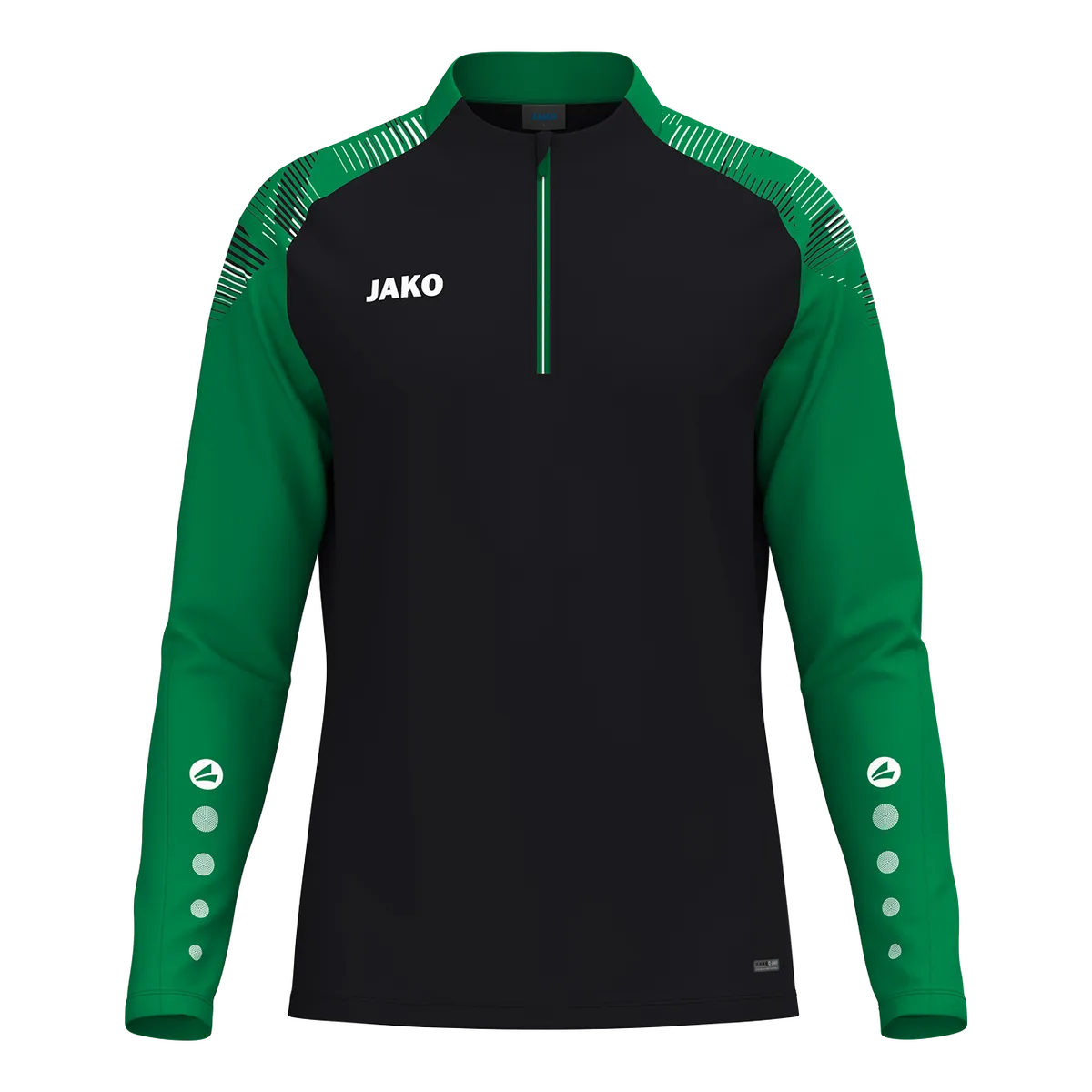 JAKO Aufwärmshirt Sonic Langarm Unisex schwarz/grün Front 