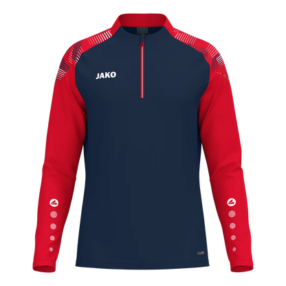 JAKO Aufwärmshirt Sonic Langarm Unisex marine/rot Front 