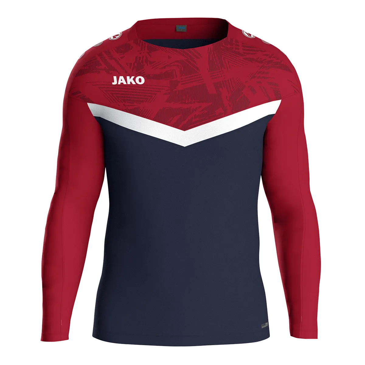 JAKO Sweatshirt Iconic Unisex marine/chili rot Front 