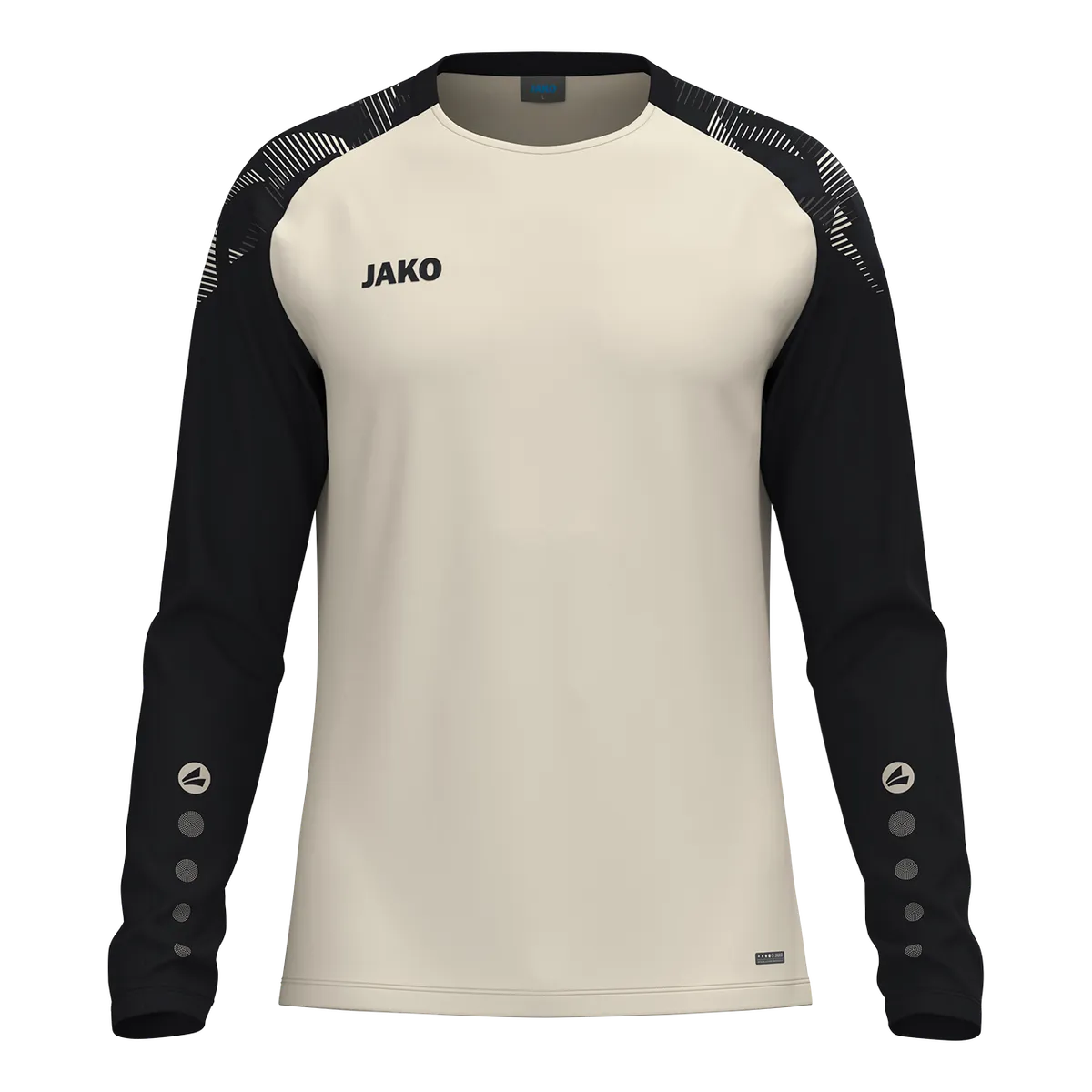 JAKO Longsleeve Sonic Kinder off white/schwarz Front #farbe_off-white-schwarz