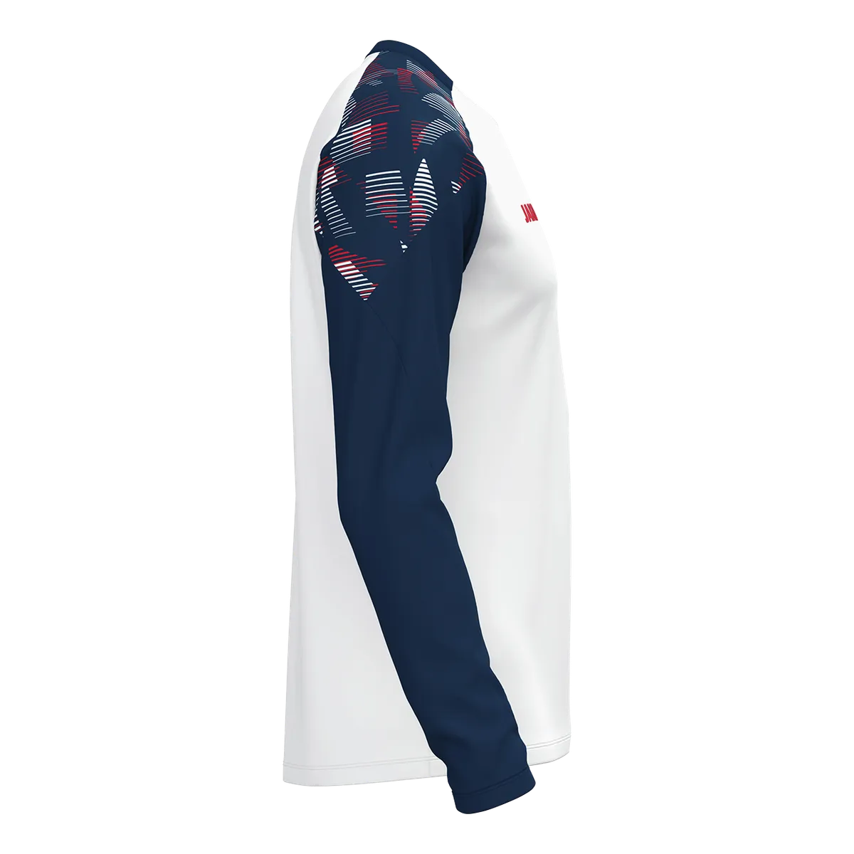 JAKO Longsleeve Sonic Unisex weiß/marine/rot Seite 
