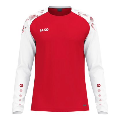 JAKO Longsleeve Sonic Kinder rot/weiß Front 