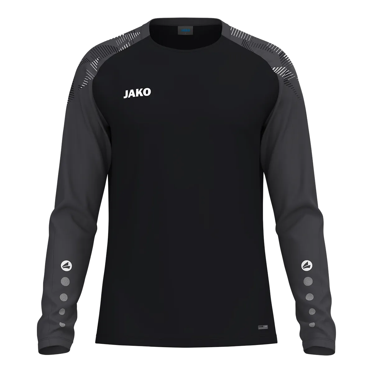 JAKO Longsleeve Sonic Kinder schwarz/anthrazit Front 