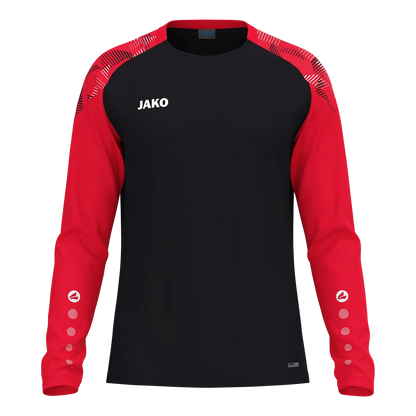 JAKO Longsleeve Sonic Unisex schwarz/rot Front 