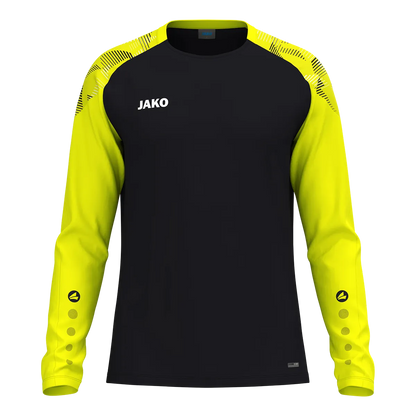 JAKO Longsleeve Sonic Unisex schwarz/neongelb Front 