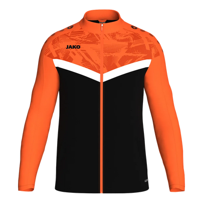 JAKO Polyesterjacke Iconic Unisex schwarz/neonorange Front 