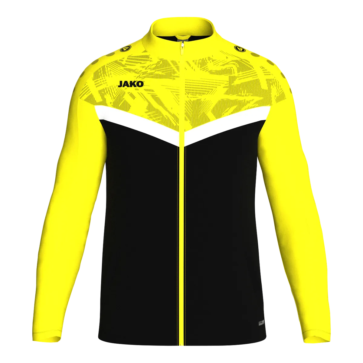 JAKO Polyesterjacke Iconic Unisex schwarz/soft yellow Front 
