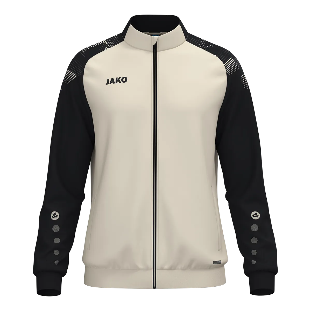 JAKO Polyesterjacke Sonic Unisex off white/schwarz Front 