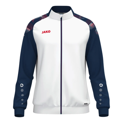 JAKO Polyesterjacke Sonic Unisex weiß/marine/rot Front 