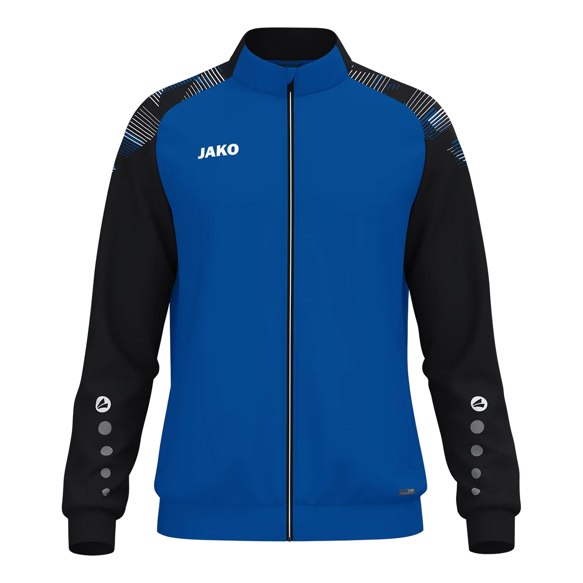 JAKO Polyesterjacke Sonic Kinder royal/schwarz Front #farbe_royal-schwarz