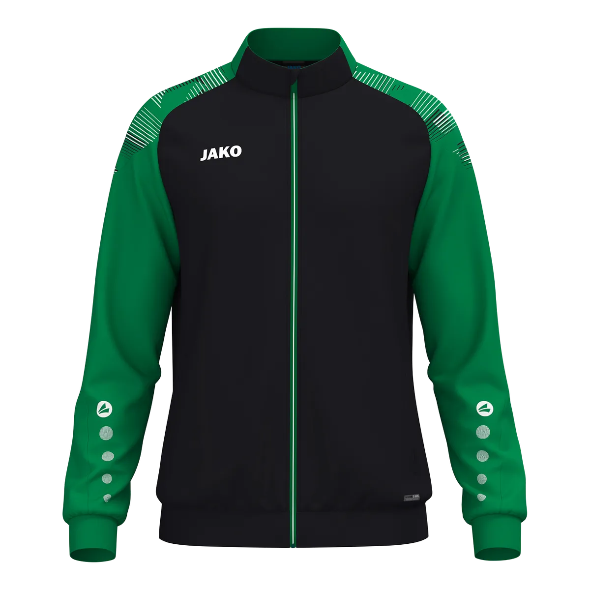 JAKO Polyesterjacke Sonic Unisex schwarz/grün Front 