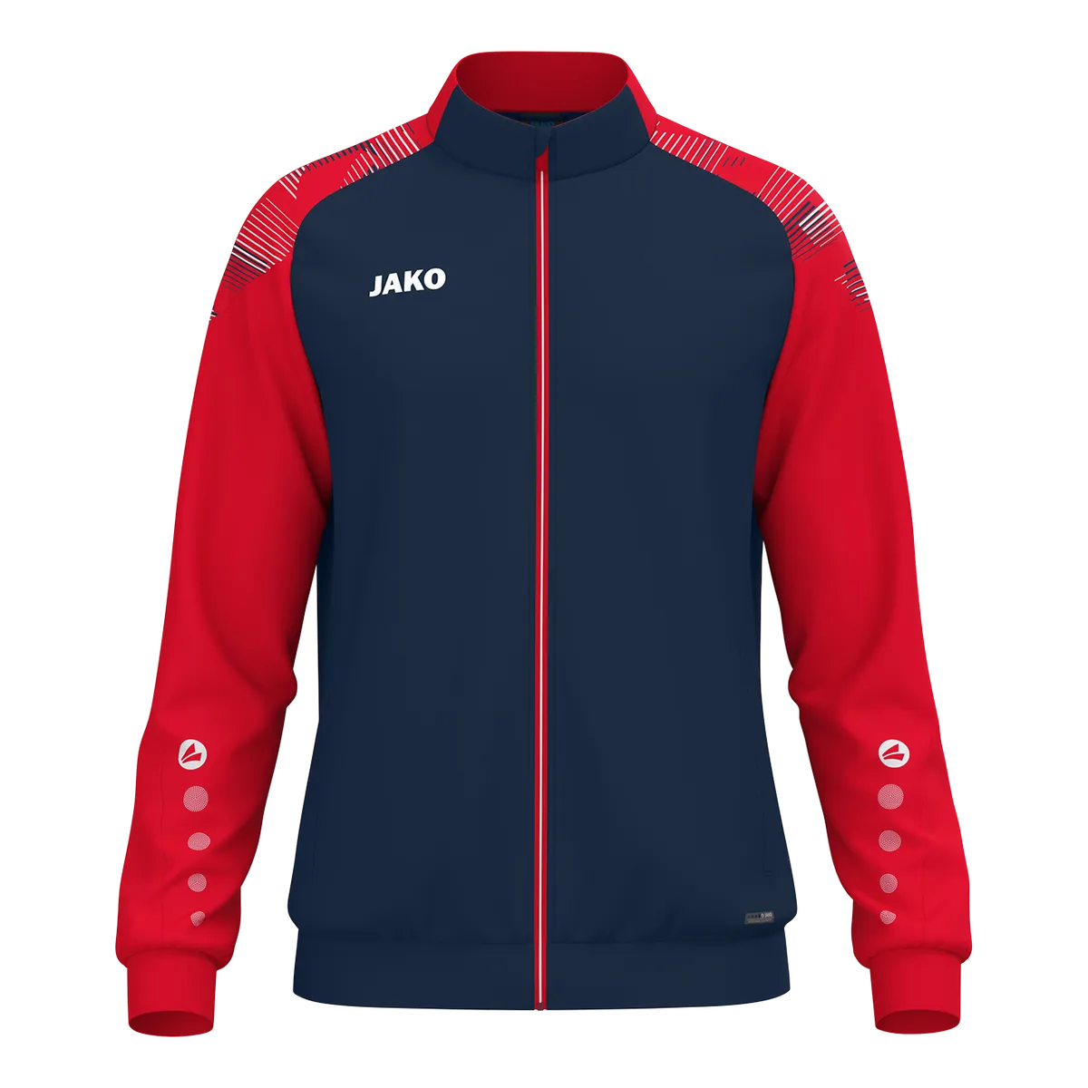 JAKO Polyesterjacke Sonic Unisex marine/rot Front 