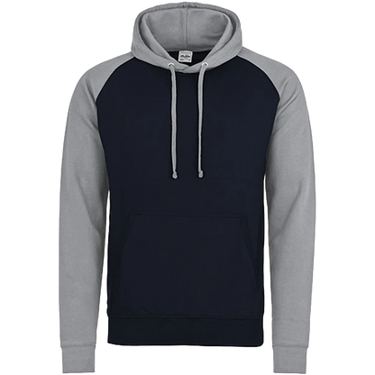 Just Hoods Baseball Hoodie Damen Oxford Navy / Heather Grey Front 