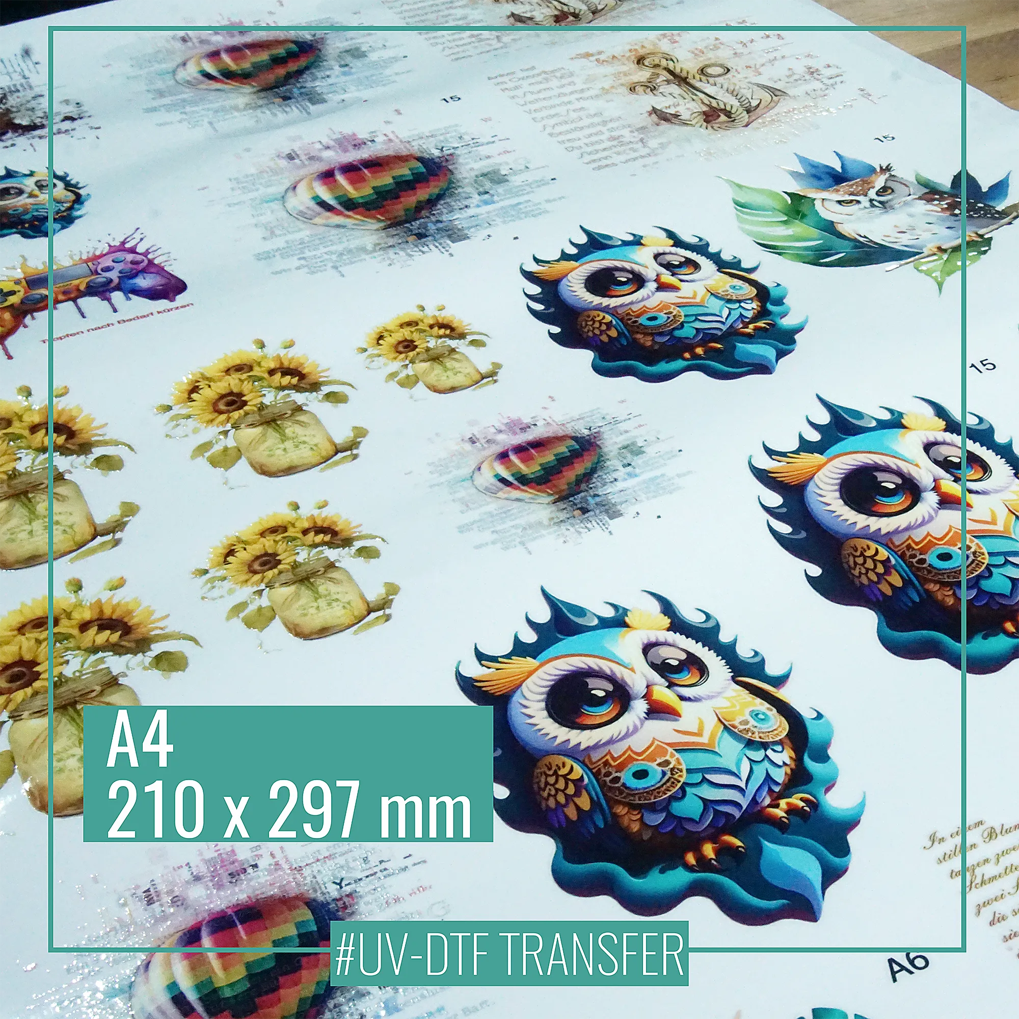 UV DTF Transfer Aufkleber DIN A4