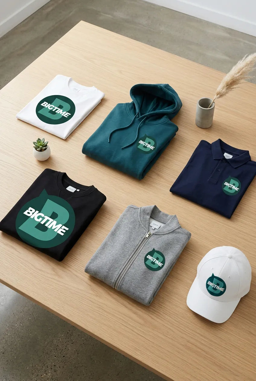 Firmenlogo-Druck auf Textilien bei BIGTIME