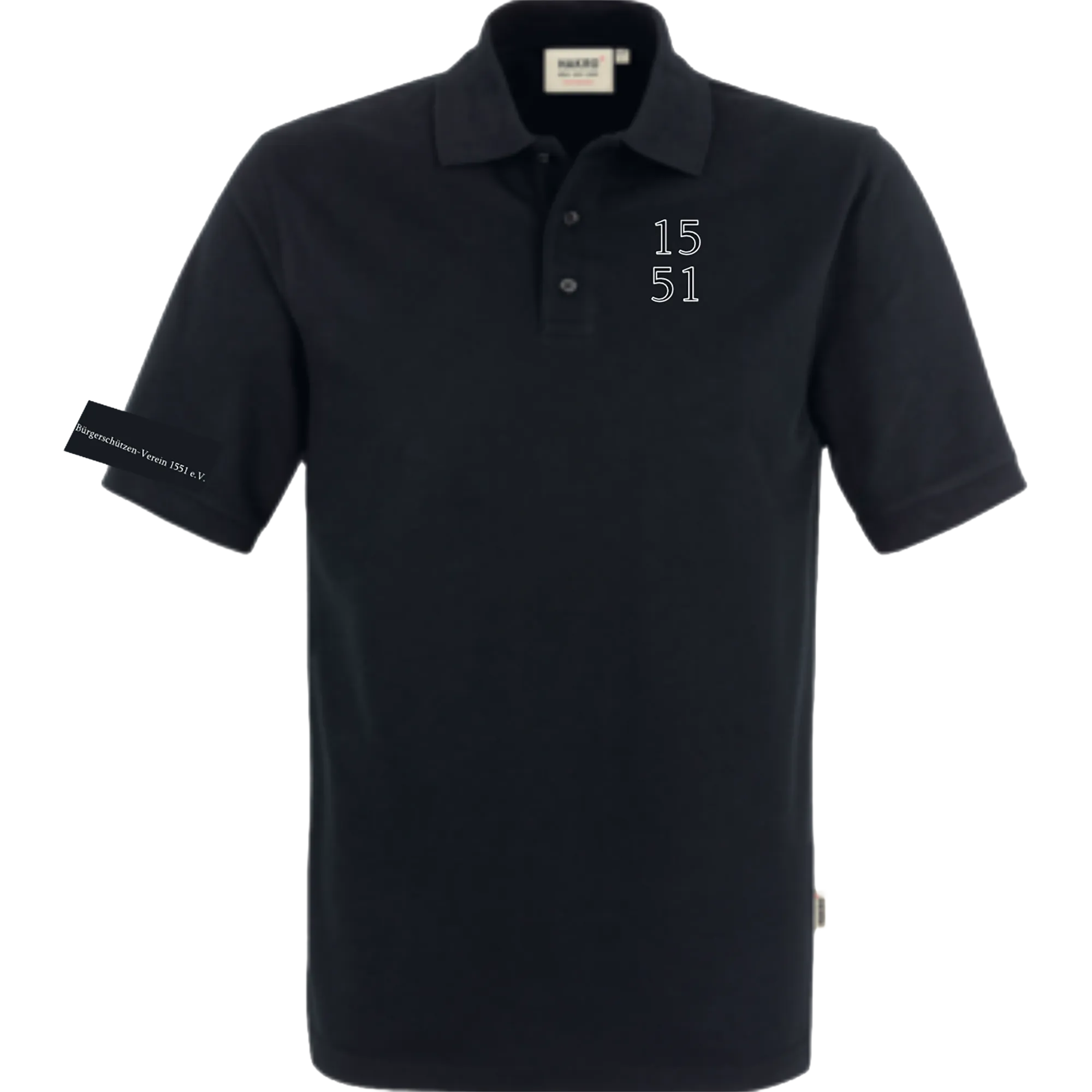 BIGTIME Bürgerschützen | Polo Wappen 1551 schwarz Damen Front