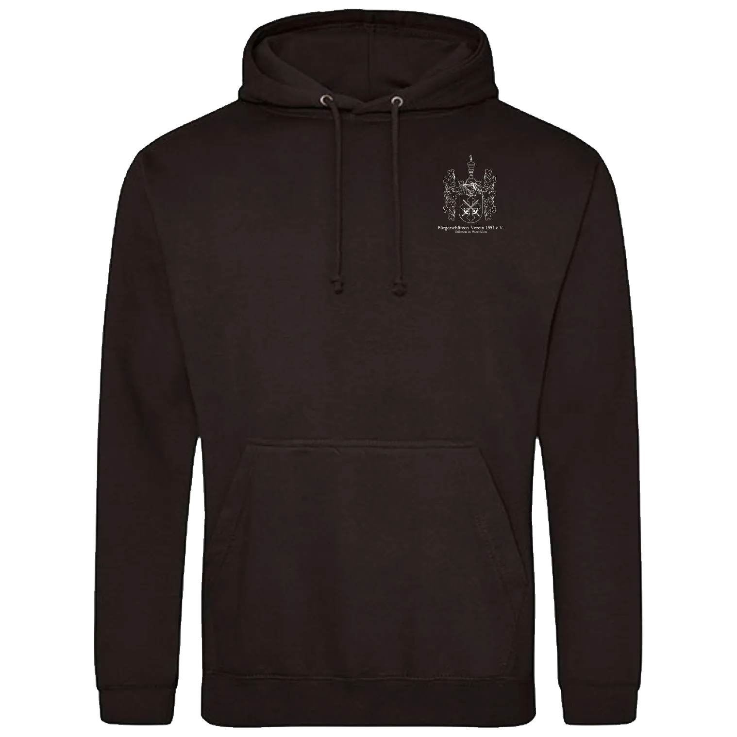 BIGTIME Bürgerschützen | Hoodie Wappen weiß schwarz Herren Front