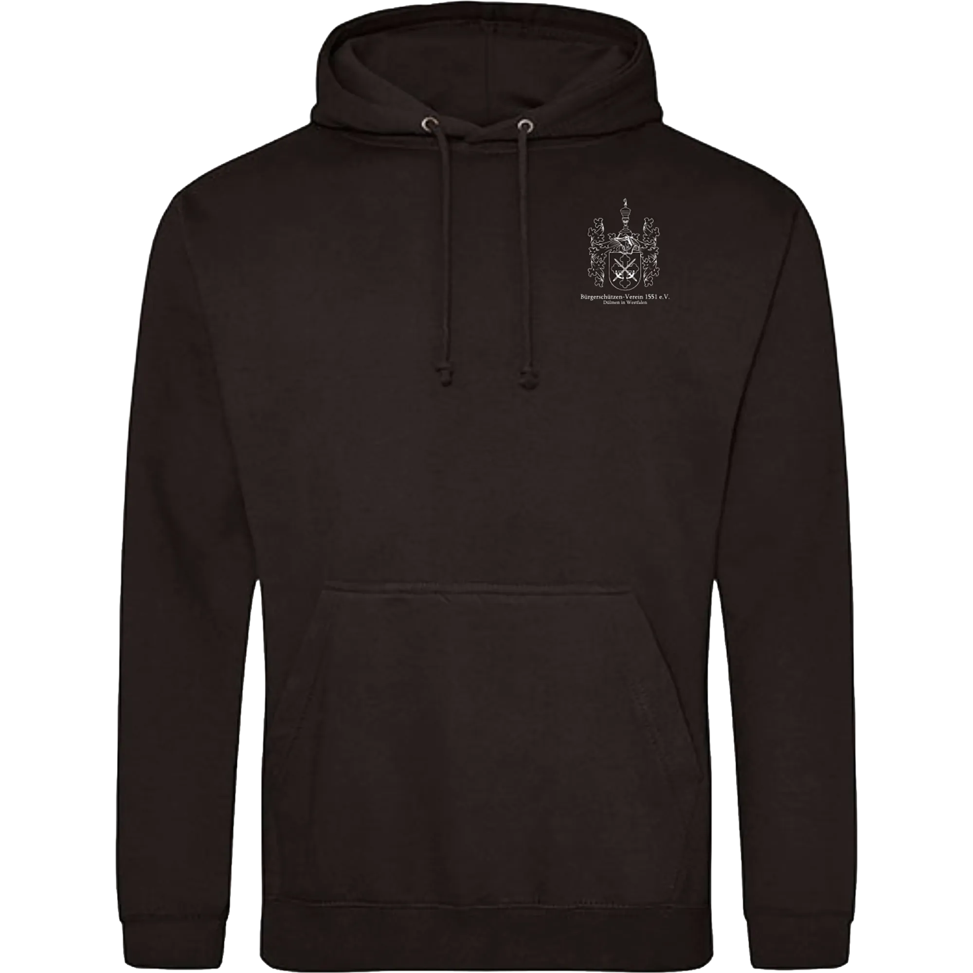 BIGTIME Bürgerschützen | Hoodie Wappen weiß schwarz Damen Front