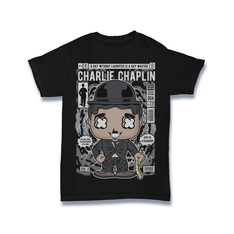 BIGTIME Comic Style Charlie Chaplin T-Shirt Unisex default Front #farbe_default